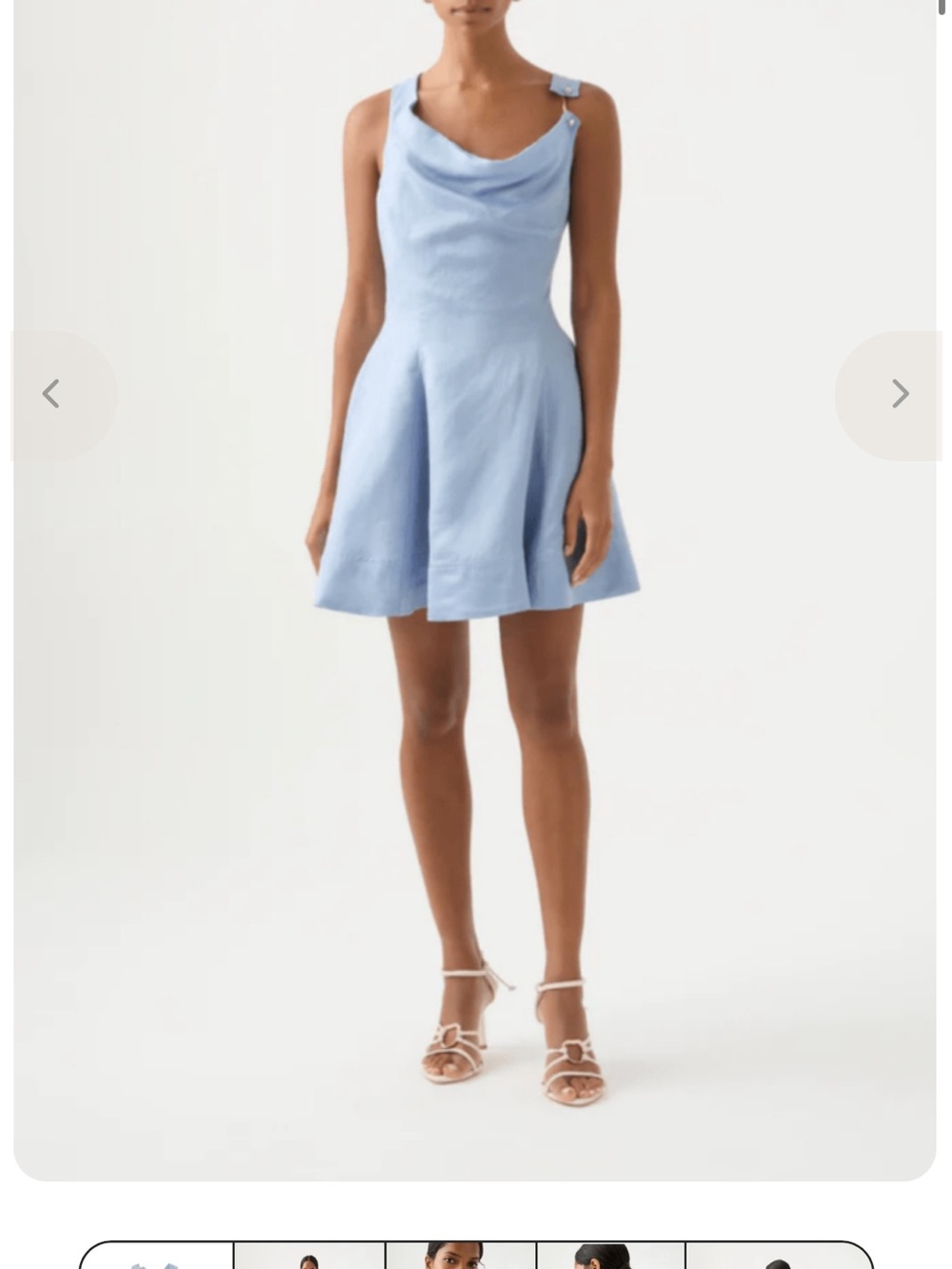 Aje Light Blue Linen-Blend Dress
